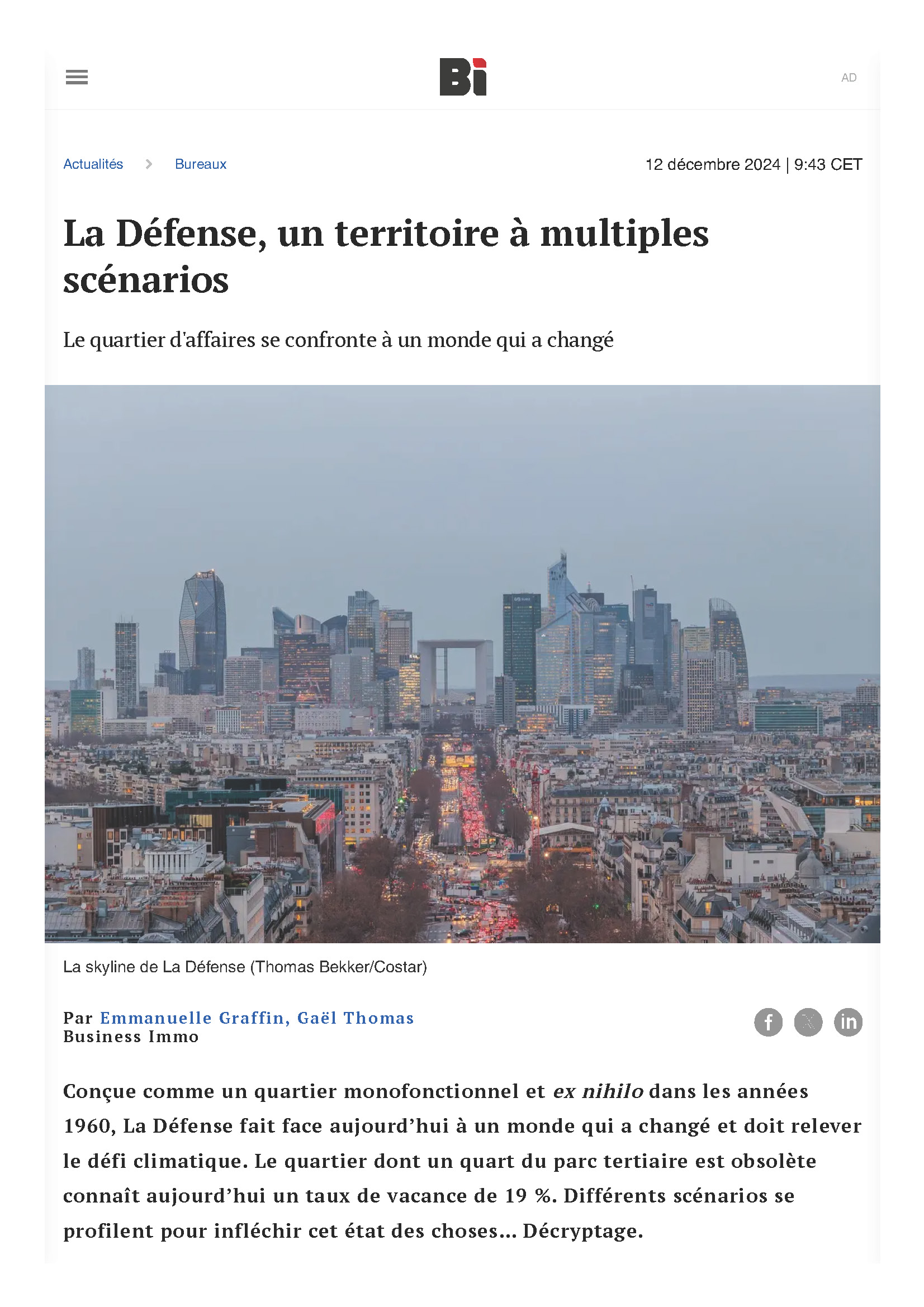 La Défense, un territoire à multiples scénarios